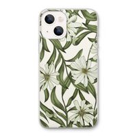 Wit bloemenpatroon: iPhone 13 Transparant Hoesje