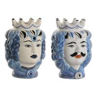 Grondlegger Home ESPRIT Blauw Wit Porselein 15 x 15 x 26 cm