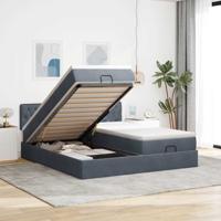 Ottoman bed met matrassen 160x200cm fluweel donkergrijs