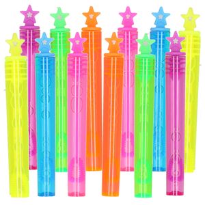 36x Bellenblaas buisjes neon kleuren met ster dop 4 ml voor kinderen