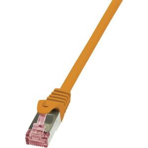 LogiLink CQ2018S RJ45 Netwerkkabel, patchkabel CAT 6 S/FTP 0.25 m Oranje Vlambestendig, Snagless 1 stuk(s)