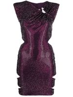 Philipp Plein robe courte à ornements en cristal - Violet - thumbnail