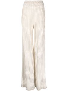 Balmain pantalon en maille à taille haute - Blanc