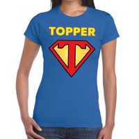 Super Topper logo t- shirt blauw dames