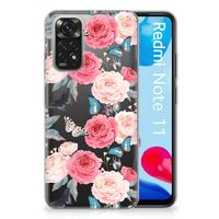 Xiaomi Redmi 10 | Redmi Note 11 4G TPU Case Butterfly Roses - thumbnail