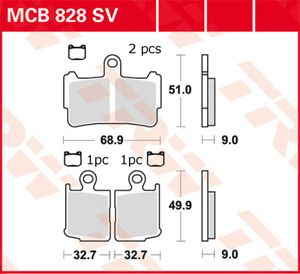 TRW Remblokken, en remschoenen voor de moto, MCB828SV Sinter street