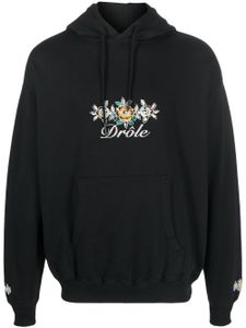 Drôle De Monsieur hoodie en coton à logo brodé - Noir