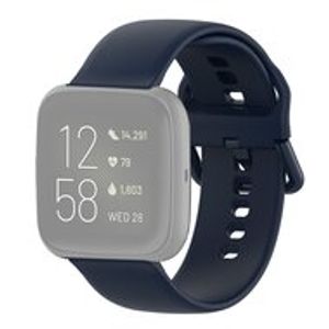 Fitbit Versa 1 / 2 & Lite siliconen sportbandje met gespsluiting - Donkerblauw - Maat: Large