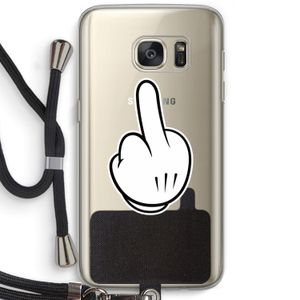 Middle finger white: Samsung Galaxy S7 Transparant Hoesje met koord