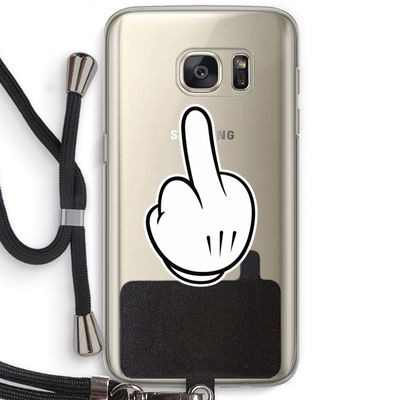 Middle finger white: Samsung Galaxy S7 Transparant Hoesje met koord