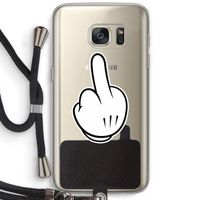 Middle finger white: Samsung Galaxy S7 Transparant Hoesje met koord