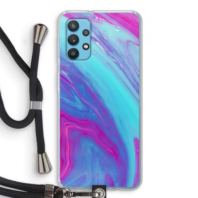 Zweverige regenboog: Samsung Galaxy A32 4G Transparant Hoesje met koord