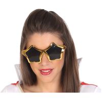 Atosa Carnaval/verkleed party bril Stars - Disco/eighties thema - goud - volwassenen   -