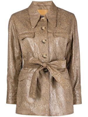 Rejina Pyo veste Felix à imprimé peau de serpent - Marron