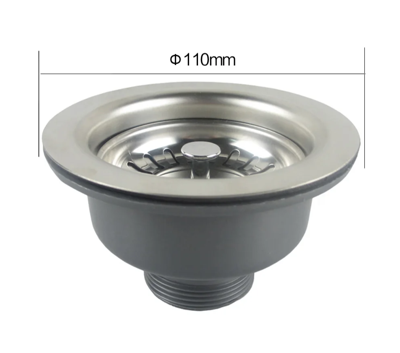 Talea RVS Gootsteenafvoer met Zeef - 114mm/110mm Pop-up Afvoerset