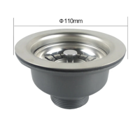Talea RVS Gootsteenafvoer met Zeef - 114mm/110mm Pop-up Afvoerset