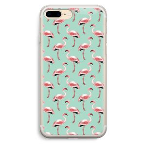 Flamingoprint groen: iPhone 7 Plus Transparant Hoesje