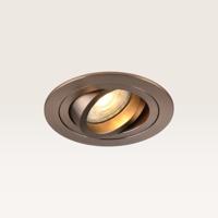Inbouwspot Ovaro caramello - Diameter 92mm - Plat - GU10-fitting - IP20 voor binnen - Bruin - Met doorlusbedrading