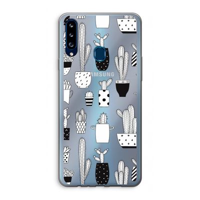 Cactusmotief: Samsung Galaxy A20s Transparant Hoesje