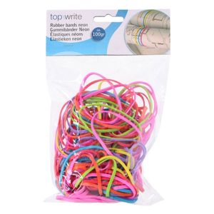 Neon rubber elastiekjes 100 gram   -