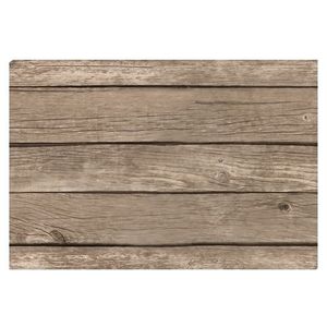 2x Placemats lichtbruine hout print 44 cm