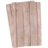 2x Placemats lichtbruine hout print 44 cm