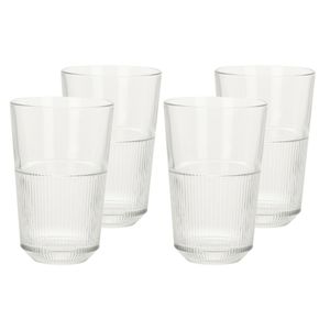 Drinkglazen/waterglazen - 4x - transparant - 360 ml - 8 x 13 cm