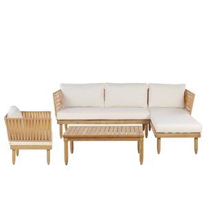 Beliani CREMONA - Loungeset-Lichte houtkleur-Acaciahout