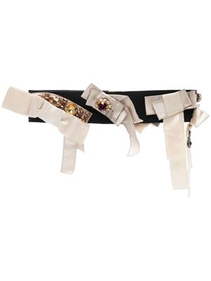 Dolce & Gabbana Pre-Owned ceinture en soie à strass (années 2000) - Noir