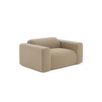 Fauteuil in taupe bouclette stof