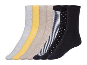 esmara 7 paar dames sokken (35-38, Wit/beige/marineblauw/geel)