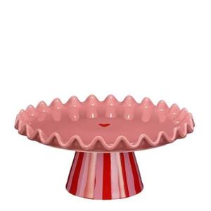 Mica Decorations Bella Taartplateau - H13 x Ø30 cm - Roze, Rood