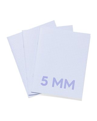HEMA Schriften Blauw A5 Geruit 5mm - 3 Stuks