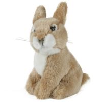 Pluche konijntje/haas bruin knuffel 16 cm knuffeldieren   - - thumbnail