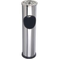 Staande terras asbak - met uitneembare afvalbak - RVS - zilver - 15 x 56 cm