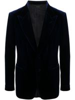 TOM FORD blazer en velours à boutonnière - Bleu