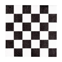 60x finish vlag race servetten zwart/wit geblokt 33 x 33 cm