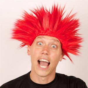 Pruik Electric shock rood