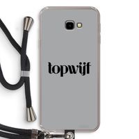 Topwijf Grijs Zwart: Samsung Galaxy J4 Plus Transparant Hoesje met koord