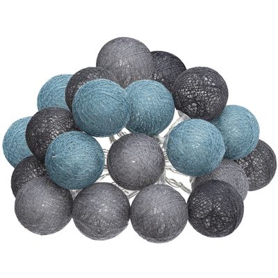 Lichtslinger/lichtsnoer met 20 decoratieve verlichte balletjes - multi kleur mix - 435 cm - stekker Lichtslinger/lichtsnoer met 20 decoratieve verlichte balletjes - multi kleur mix - 435 cm - stekker