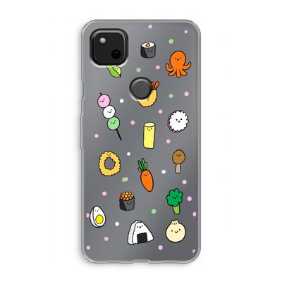 Happy bento friends: Google Pixel 4a Transparant Hoesje