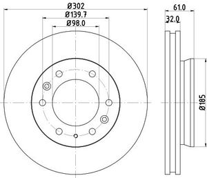 Remschijf Gecoat 55534PRO 8DD355119211
