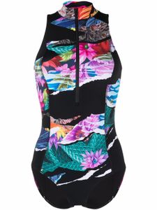 Y-3 maillot de bain à fleurs - Noir