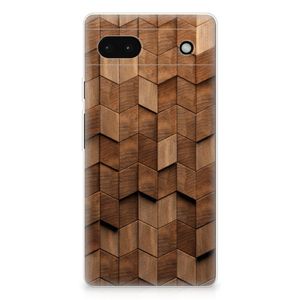 Bumper Hoesje voor Google Pixel 6A Wooden Cubes