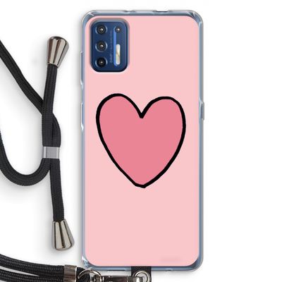 Hartje: Motorola Moto G9 Plus Transparant Hoesje met koord