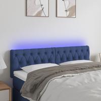 Hoofdbord LED 144x7x78/88 cm stof blauw