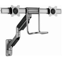 Gembird Monitorarm met gasveer voor 2 monitoren (wandmontage), space grey