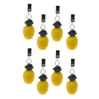 Excellent Houseware Tafelkleedgewichtjes/hangers - 8x - ananas - kunststeen - geel