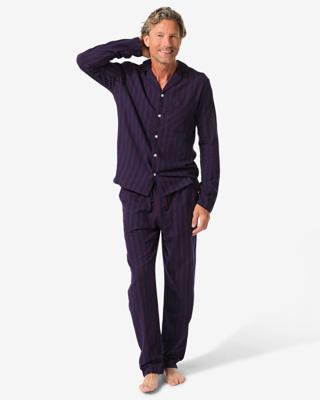 HEMA Herenpyjama Flanel Strepen Donkerrood (donkerrood)