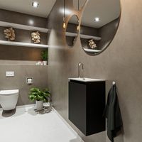 Toiletmeubel Mondiaz Ture | 40 cm | Meubelkleur Urban | Eden wastafel Talc Rechts | 1 kraangat